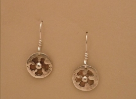 Silver & Copper Flower Earrings